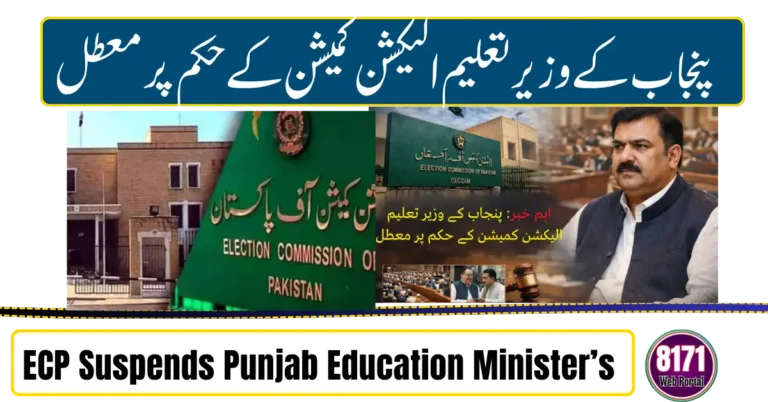 ECP Suspends Punjab Education Minister’s